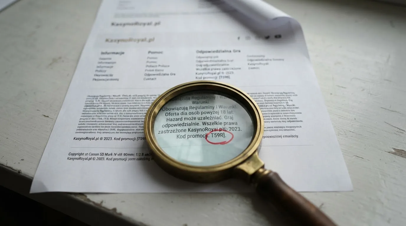 Lupa nad stopką strony kasyna, w której zakreślono na czerwono stary numer licencji z Curaçao